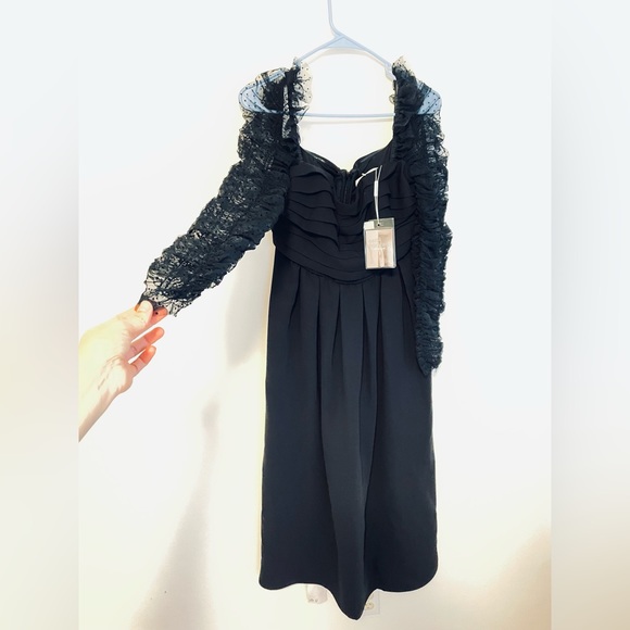 SELF-PORTRAIT Crepe Dot Mesh Midi Dress size 8 - Picture 14 of 14